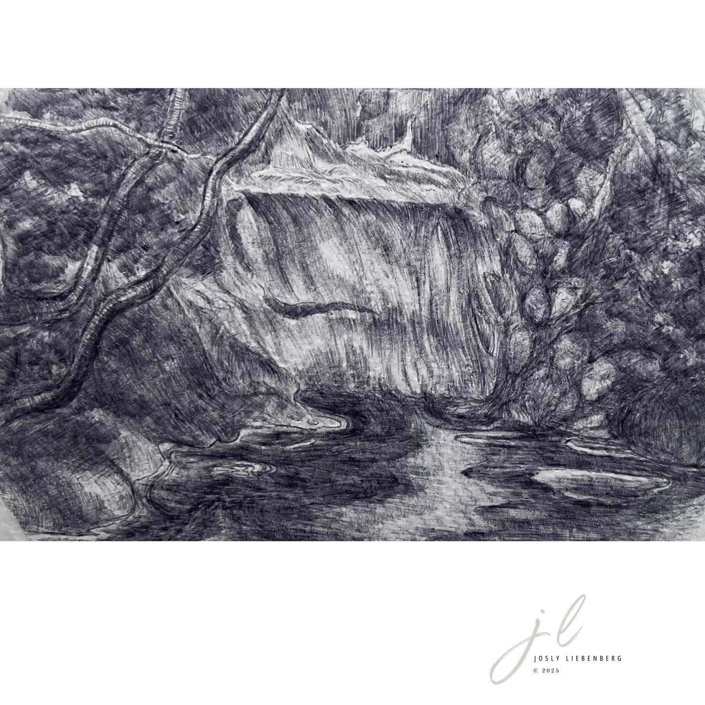 Detail on ink on Fabriano artwork