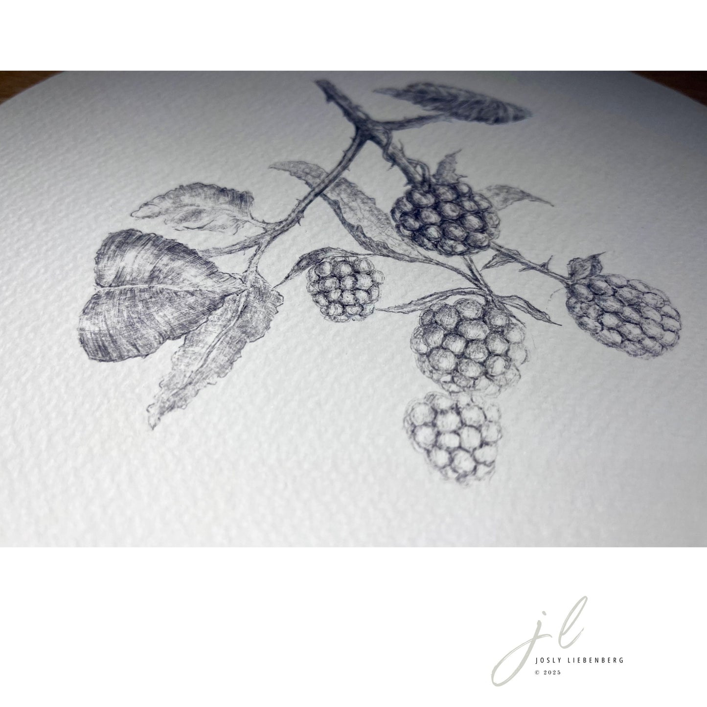 Detail of ink on Fabriano artwork