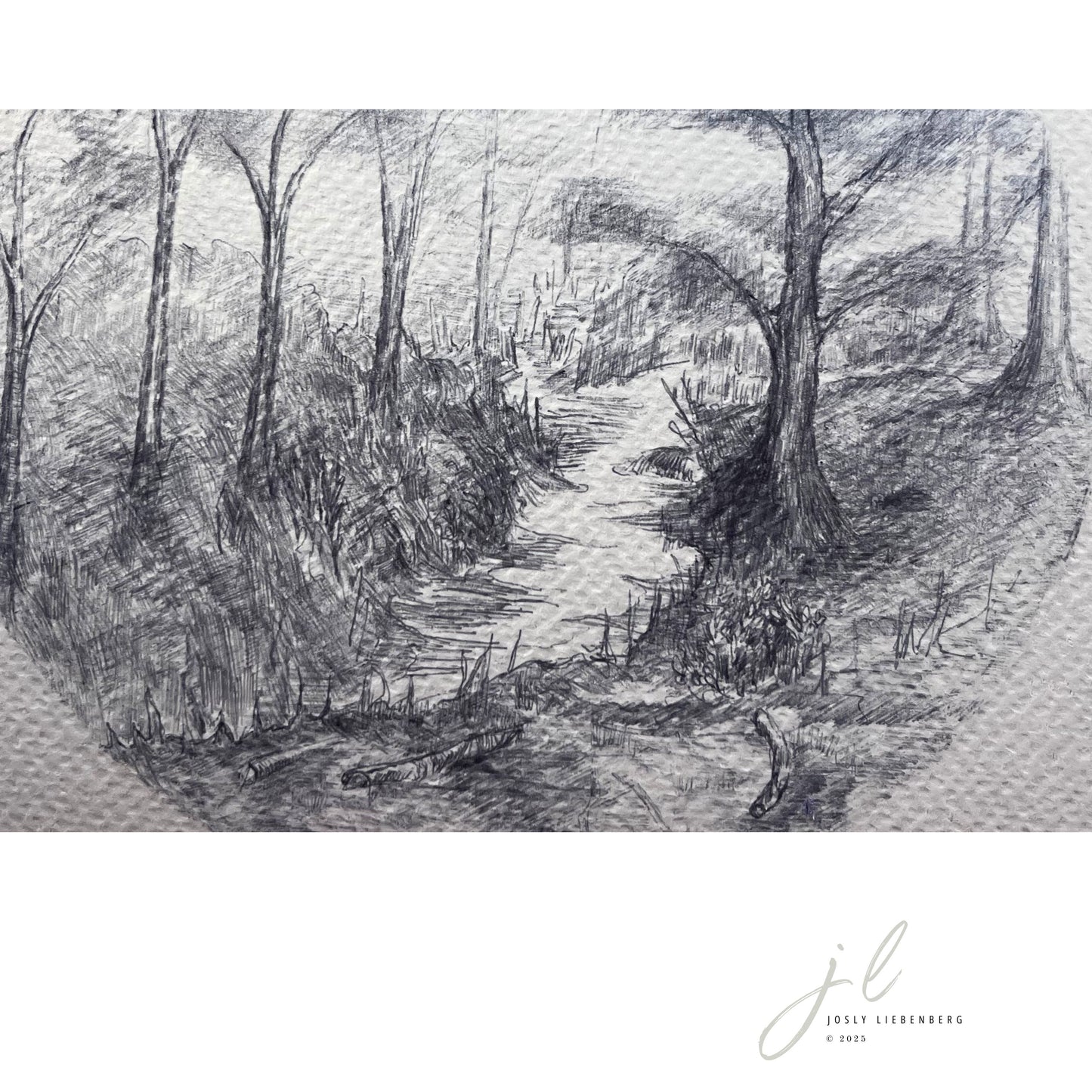 Detail of ink on Fabriano artwork