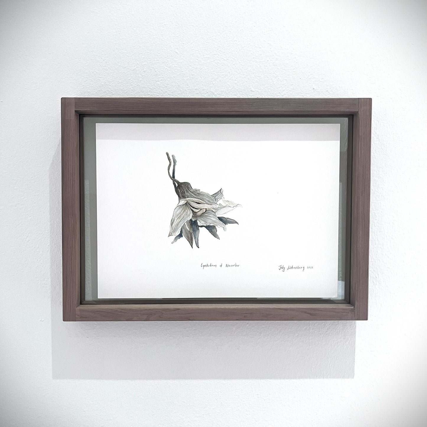 Front view of framed painting, Cymbidium of November.