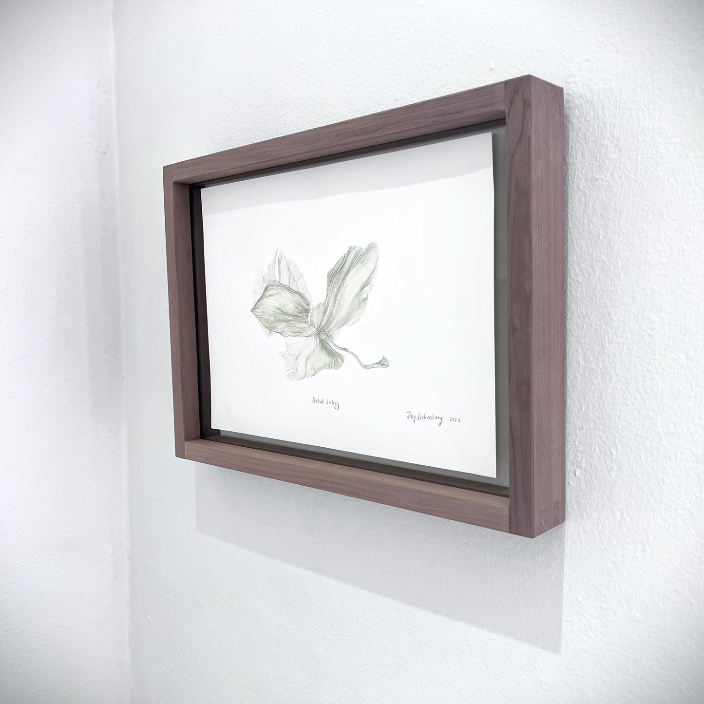 Side view of framed painting, Orchid eulogy.